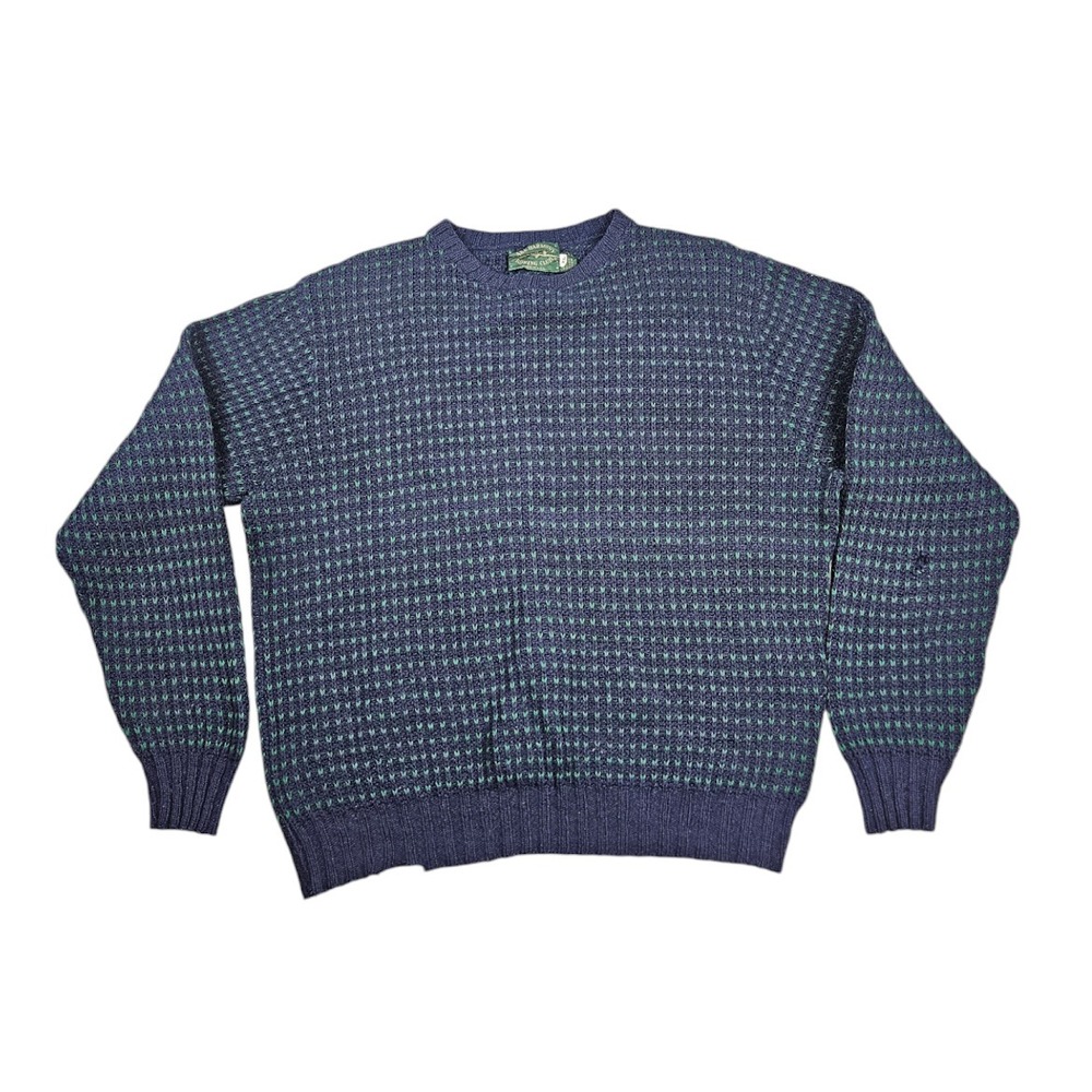 Lake Harmony Rowing Club Wool Sweater Mens XL‎ Blue Green Vintage Made In USA